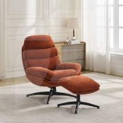 Clarke Chair & Footstool - Rust, Gold or Moss